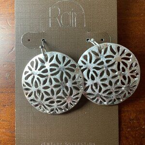 Bundle 3 for 12.  Rain Silver Toned Floral Cut Out Dangle Earrings